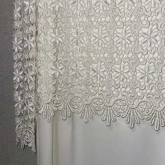 Karen Miller New York Cream Crocheted Lace Formal Dress - Picture 2 of 5